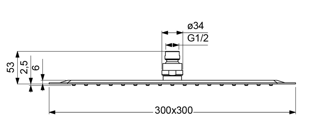 خلاطات ايديال ستاندرد سماعه دفن مربع برو 30سمB9844AA- BC961AA - - مجموعه دش رين كروم ف1 1 